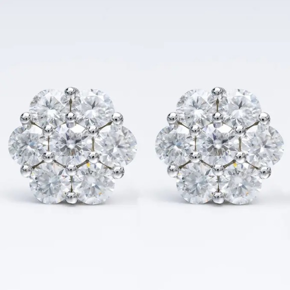 7ct total moissanite earrings 3.5ct each earring - Picture 6 of 10